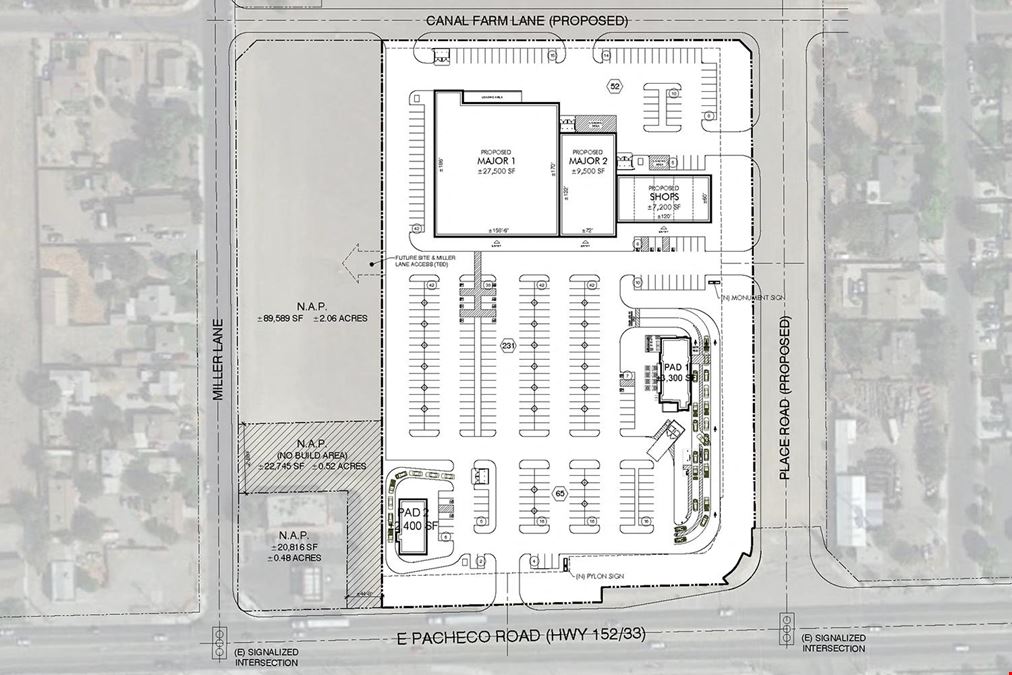 Highway Commercial Proposed New Shopping Center For Lease in Los Banos, CA