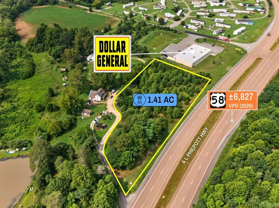 $1 Auction – 1.41 Acre Parcel | Dollar General Adjacent | 6K VPD | Martinsville, VA Area