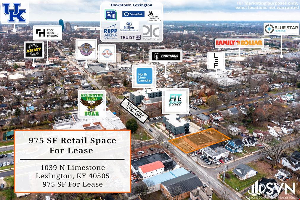 975 SF Retail Space For Lease