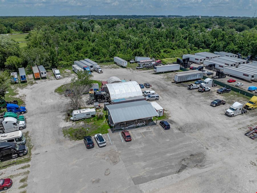 3 Acre Industrial Yard w/ Mobile Office & Canopy Covered Area
