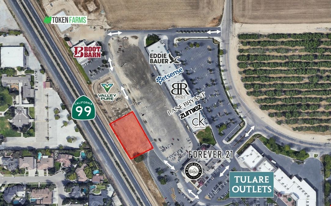 Commercial Retail Parcel Available Off HWY-99 in Tulare, CA