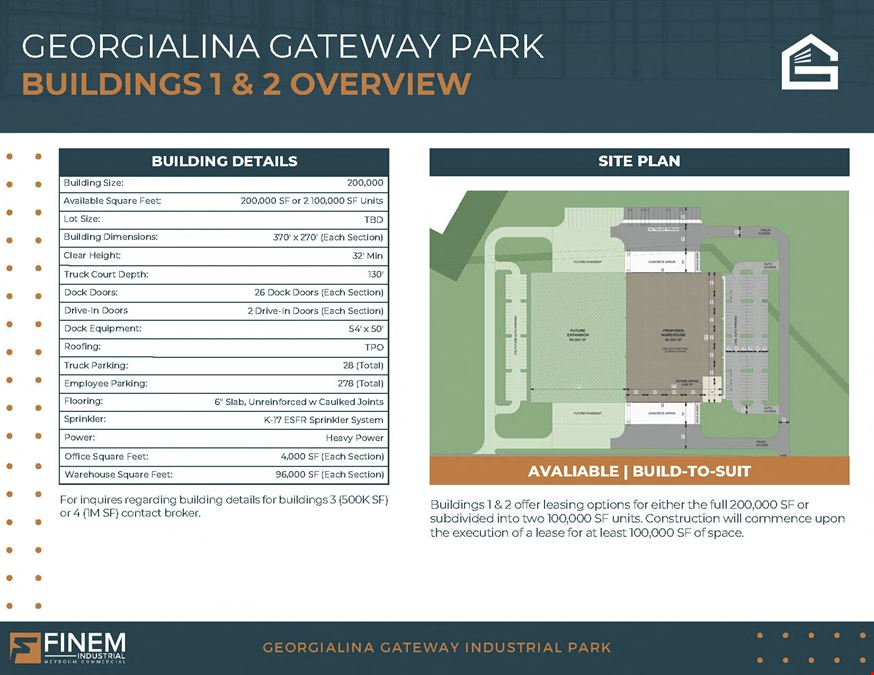 Georgialina Gateway Industrial Park | Build-to-Suit Space For Lease