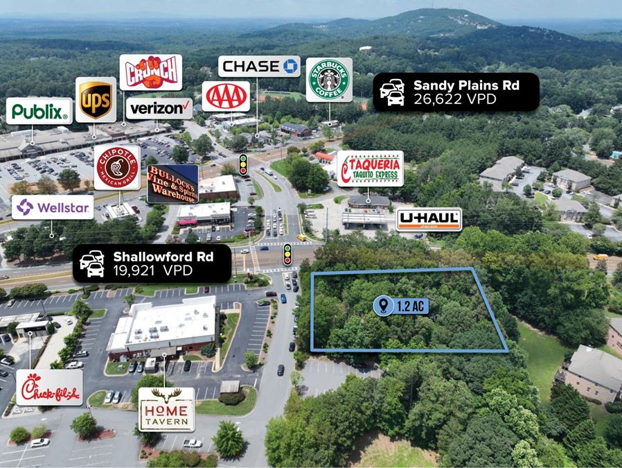 $1 Auction - 1.2 Acre Parcel | Target Shadow | 19K VPD | Marietta, GA Cemetery