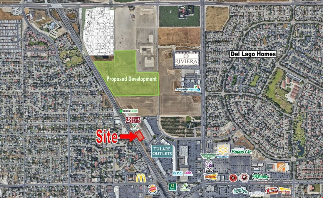 Commercial Retail Parcel Available Off HWY-99 in Tulare, CA