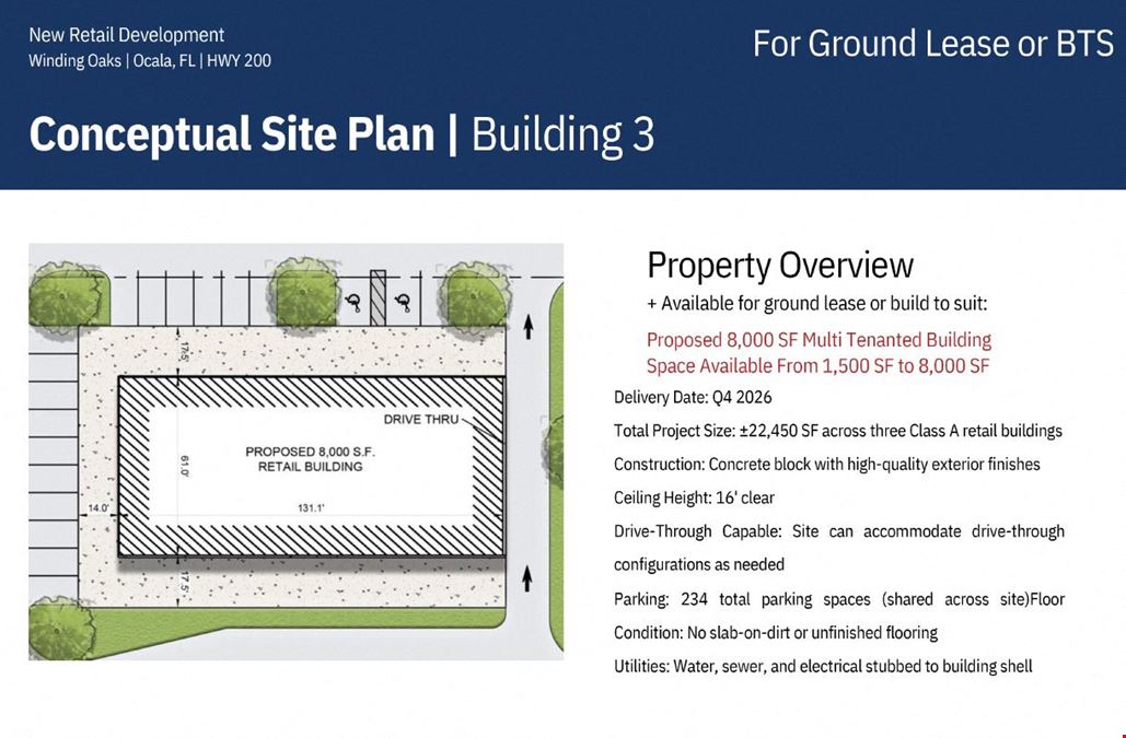 Winding Oaks Commercial Build-To-Suit Fronting SR 200