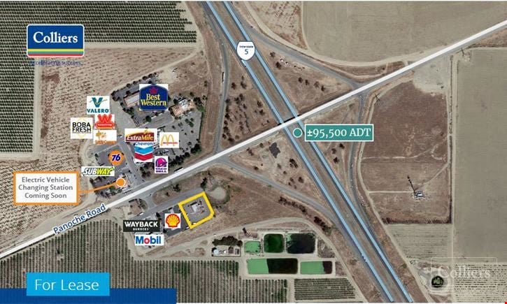 Freeway Pad Available for Lease  I-5 and Panoche Road, Fresno County