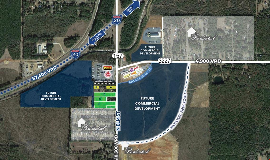 6 Prime Retail/Commercial Land Tracts | Hwy 157 Near I-20, Haughton