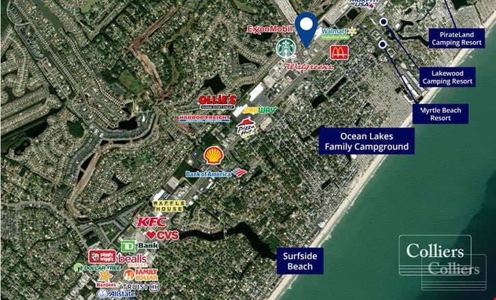 Ocean Lakes Village in Myrtle Beach | Parcels and Freestanding Building Available at Hwy 544 & Hwy 17 Business