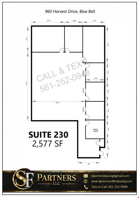 2577 SF Suite B230 Professional and Medical Office Space