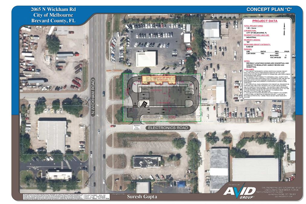 Redev 1 Acre For Lease -2065 N Wickham Rd