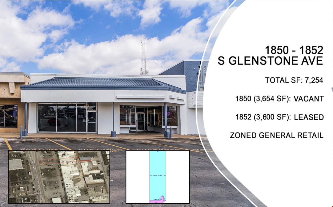 +/-70,007 sf Retail / Office Buildings + 11,875 sf Lot  For Sale or Lease On Glenstone & Sunshine