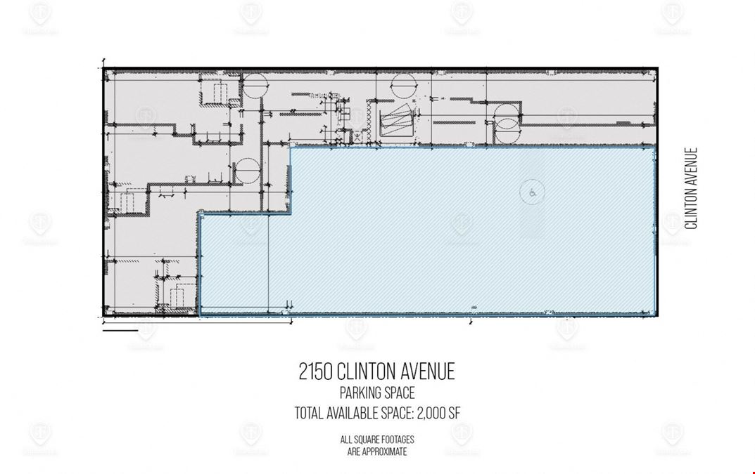 2150 Clinton Ave | 1,800 SF of Storage & 9 Legal Parking Spots For Lease