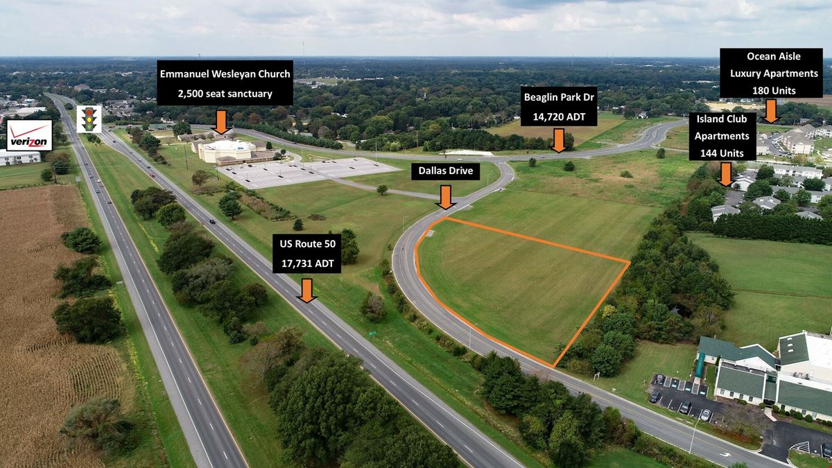 1.72 Acres Rt. 50 Ocean Gateway, Commercial Development Land
