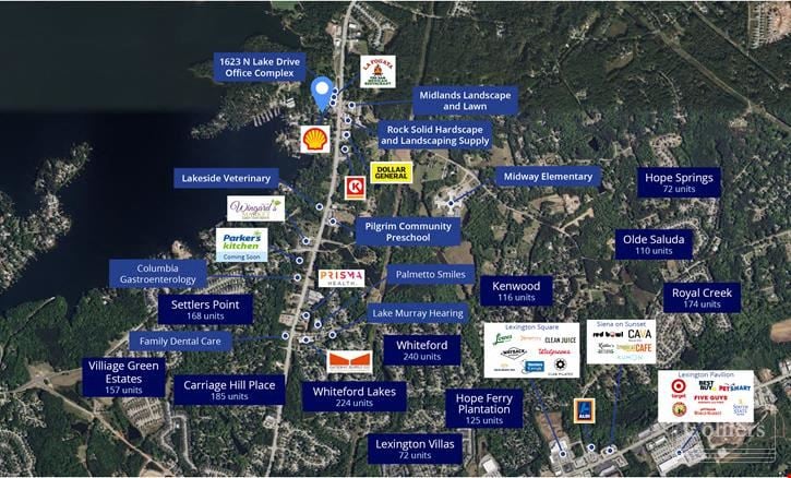 ±1,580-SF Existing Office Building on ±1-Acre Lot Near Lake Murray | Lexington, SC