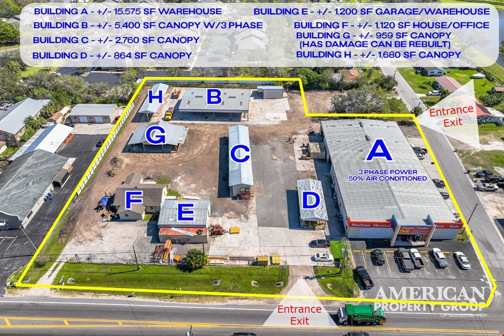 Heavy Commercial Site w/ Frontage & Fully Fenced Outside Storage