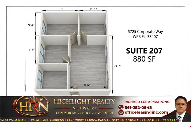 880 SF Suite 207 Professional and Medical Office Space