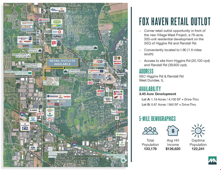 Randall Road Retail Outlot Available in West Dundee