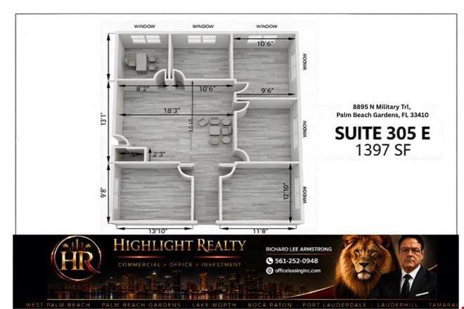 Preview of Office space for Rent at 8895 North Military Trail