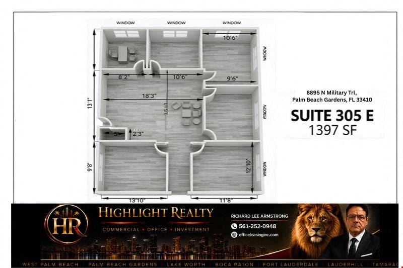 1397 SF Suite 305 E Professional and Medical Office Space