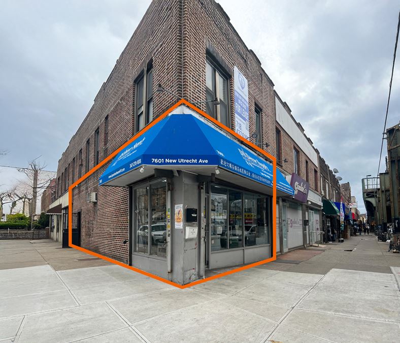 900 SF | 7601 New Utrecht Avenue | Newly Renovated Corner Retail Space For Lease