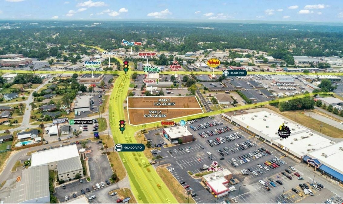 2 Prime Retail Pads | Signalized Corner | 40K VPD