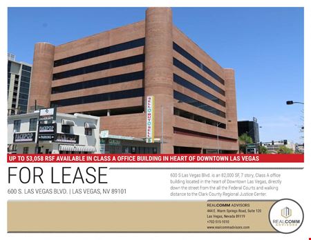 Preview of Commercial space for Rent at 600 South Las Vegas Blvd