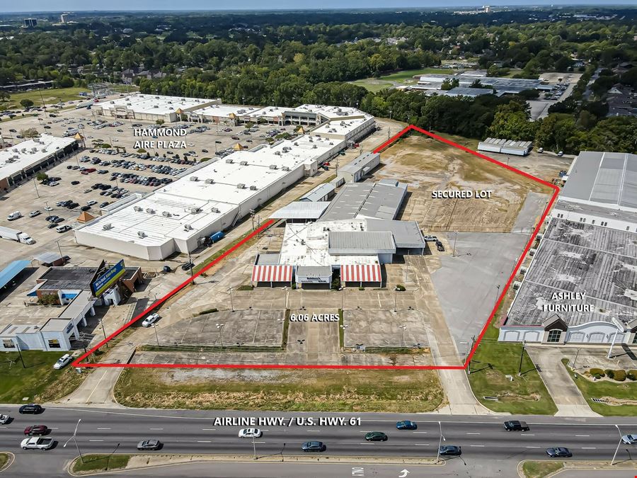 Over 6 Acres of High Traffic Retail Land with +/- 39,582 SF of Bldg.