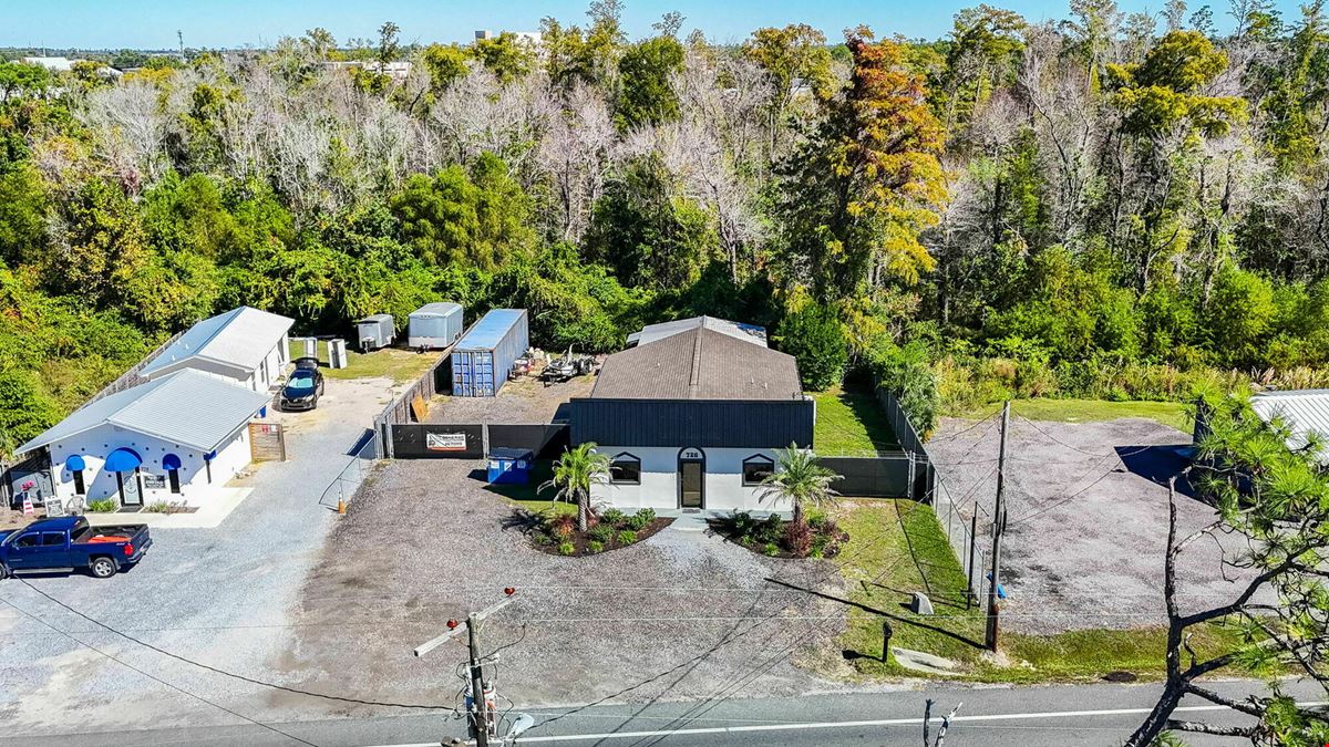 1,345 SF Freestanding Office Building with Fenced Yard & Outdoor Storage