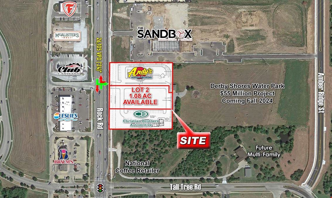 Derby, KS - 1.08 Acre Available for Ground Lease - One Pad Left