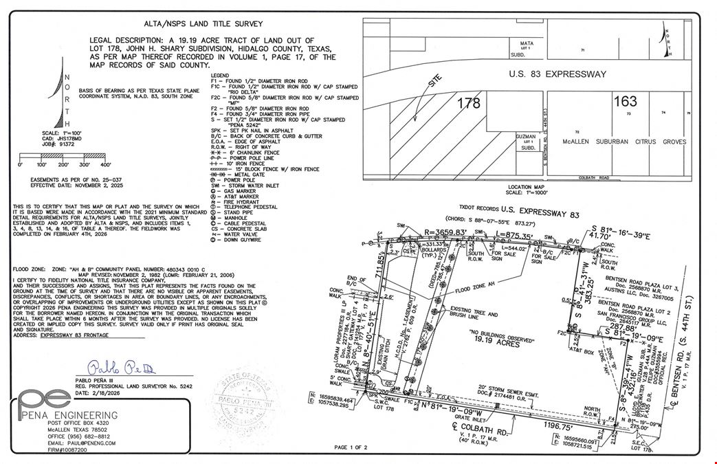 Expressway 83 W. Frontage Road & Colbath Ave.-14.73 AC