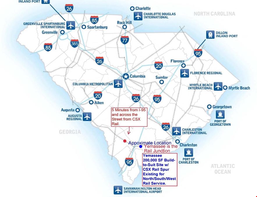 CSX Rail Junction Location | 200,000 Sf Build-to-Suit Feasible | Dedicated Rail Spur | Tier III County Incentives