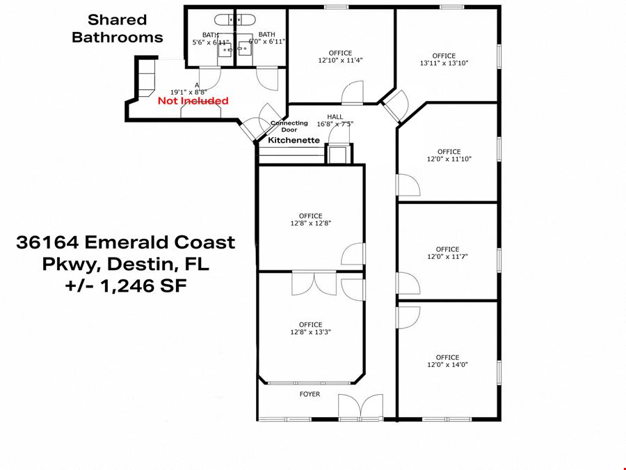 +/- 1,246 SF Office For Lease in Destin, FL