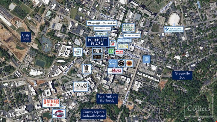 Opportunity to lease prime office space in the heart of downtown Greenville | Poinsett Plaza