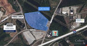 Prime Development Opportunity: ±26 Acres Unzoned on I-85