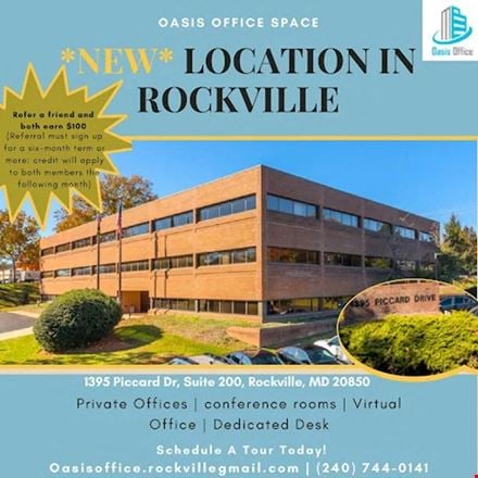 Preview of Office space for Rent at 1395 Piccard Drive Suite 200