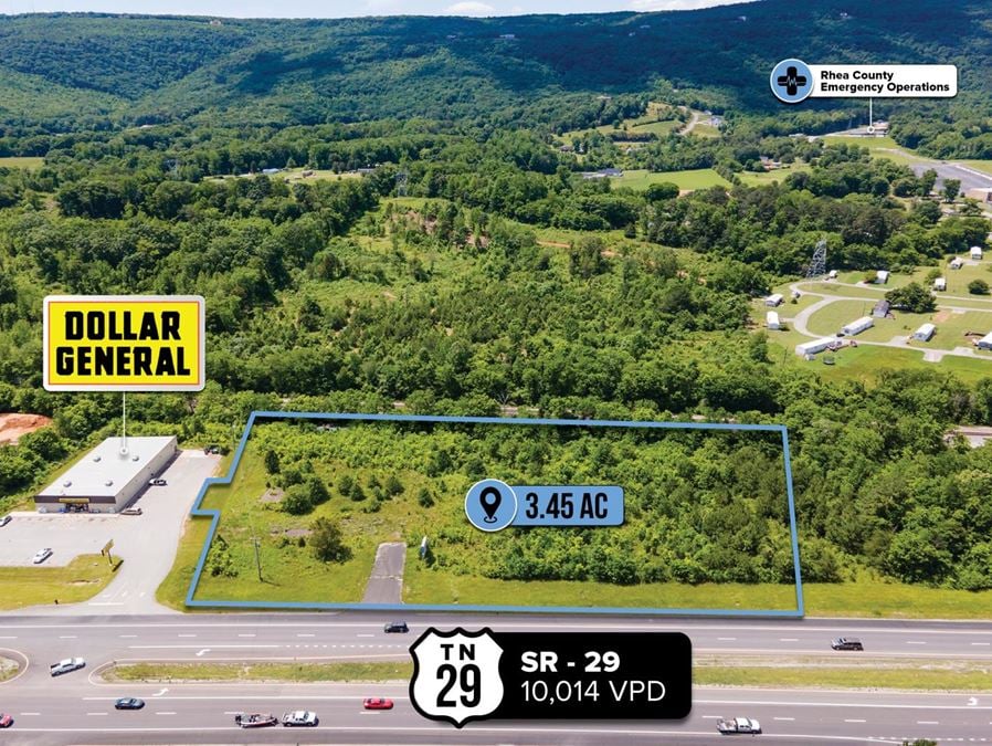 $1 Auction – 3.45 Acre Parcel | 10K VPD | Between Chattanooga & Knoxville
