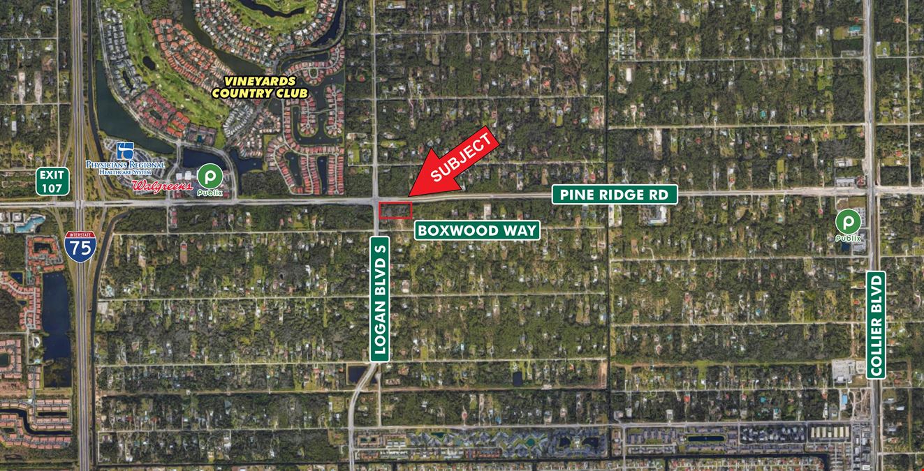 SE Signalized Hard Corner of Pine Ridge Rd & Logan Blvd S