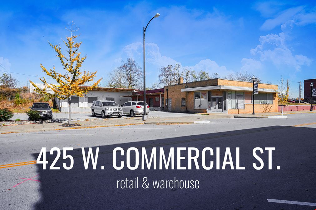 7,254 SF Warehouse / Retail Building For Sale or For Lease on Historic Commercial Street