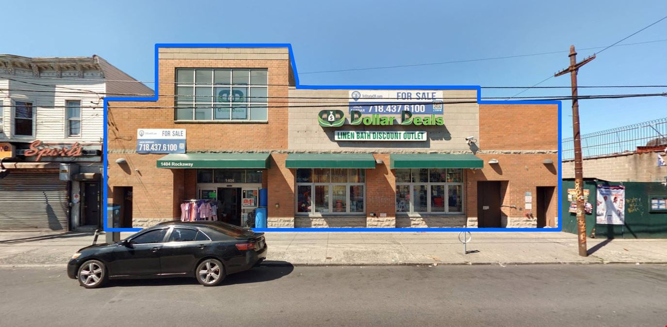 Vacant 8,000 SF Ground Floor + 8,000 SF Lower Level | 1404 Rockaway Parkway | Retail Property With 75 FT of Frontage For Sale