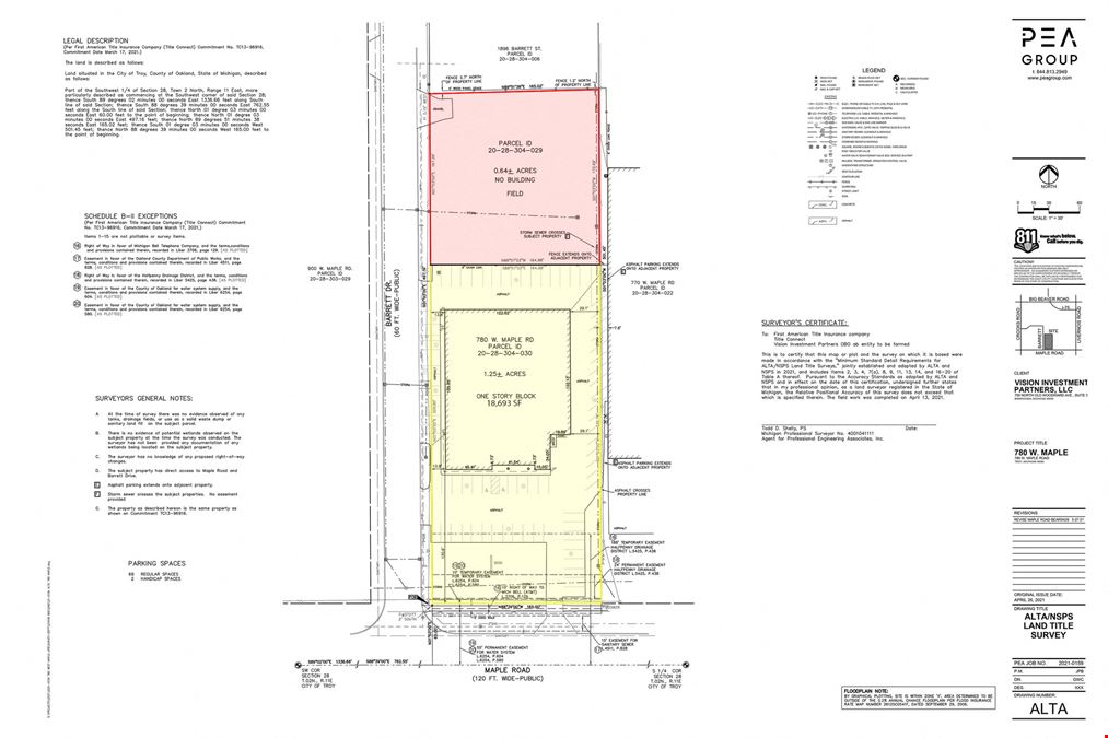 780 W. Maple Road & 0.64 AC Barrett Street