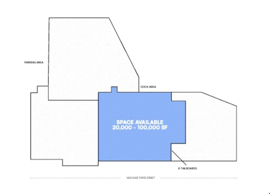 20,000 - 100,000 SF | 1400 East State Street | Industrial Space for Lease