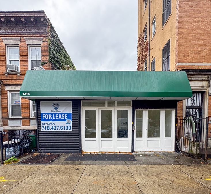 550 SF | 1314 Bergen Street | Vanilla Box Retail Office Space with Glass Frontage for Lease