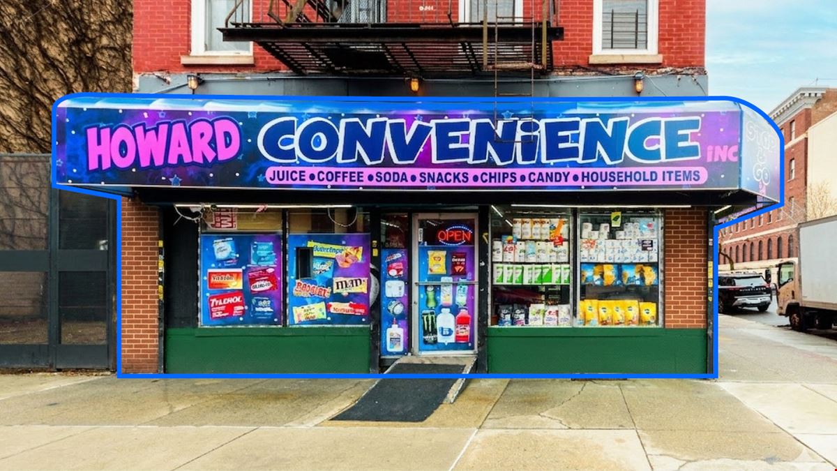 1,500 SF | 54 Howard Avenue | Corner Retail Space with Glass Storefront for Lease
