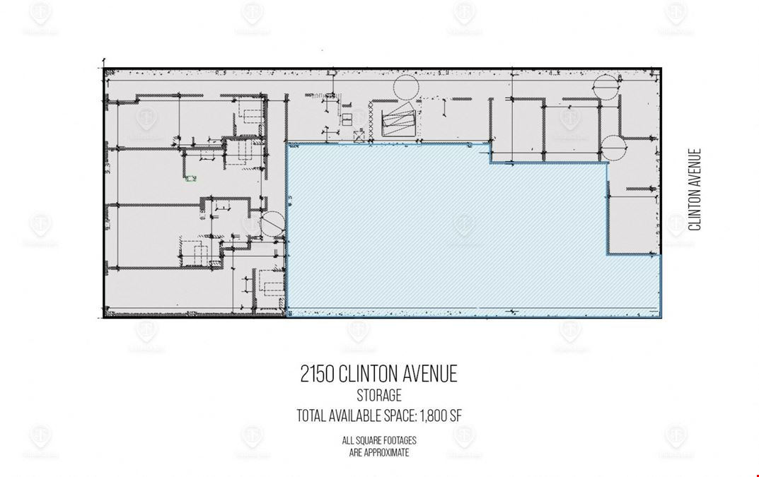 2150 Clinton Ave | 1,800 SF of Storage & 9 Legal Parking Spots For Lease