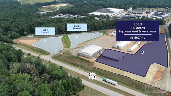 Secure IOS Lot with Warehouse Available on Hwy 29 at I-85