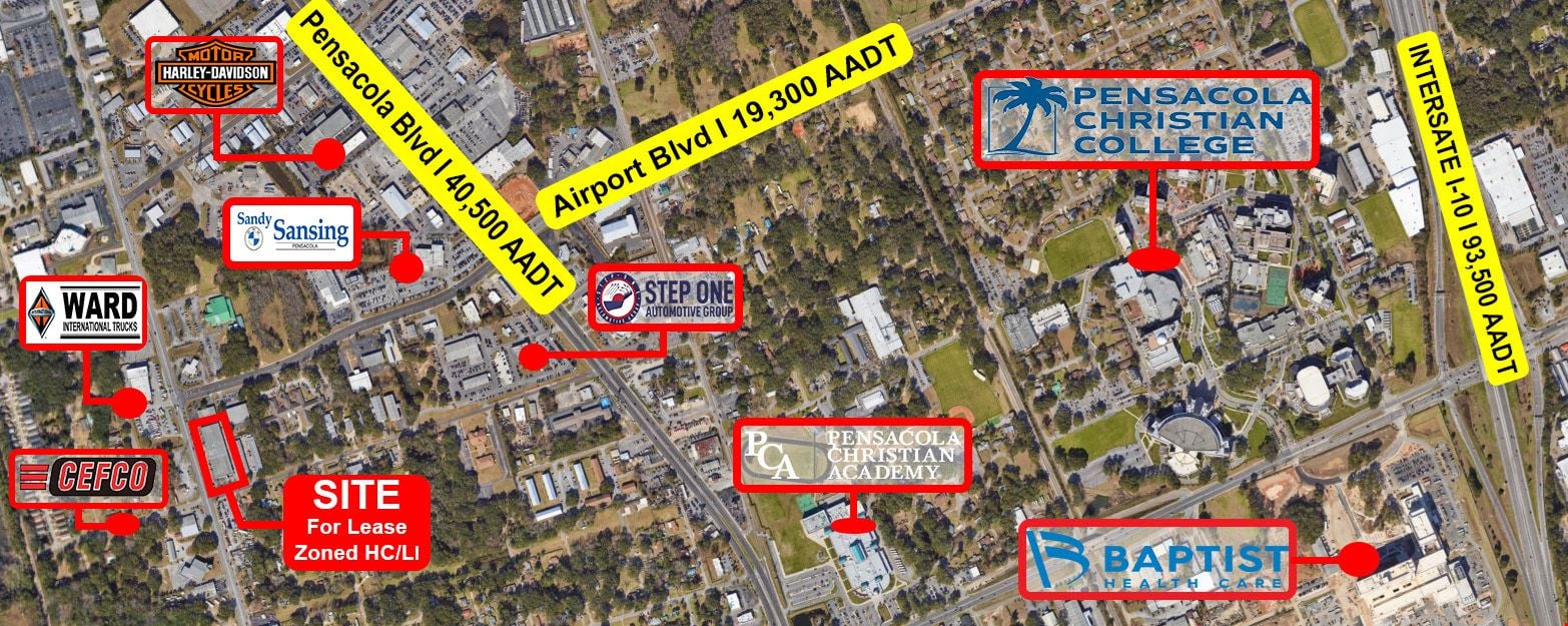 High-Visibility Strip Center for Lease in Central Pensacola