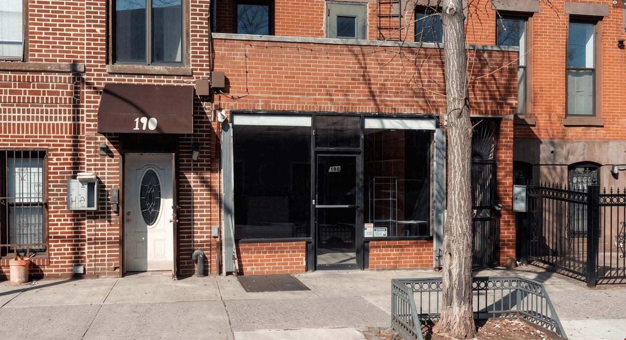 800 SF | 188 Tompkins Avenue | Bed-Stuy Vanilla Box Retail/Office With Backyard for Lease