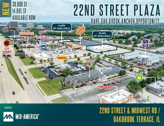 Preview of Retail space for Rent at 22nd St and Midwest Rd