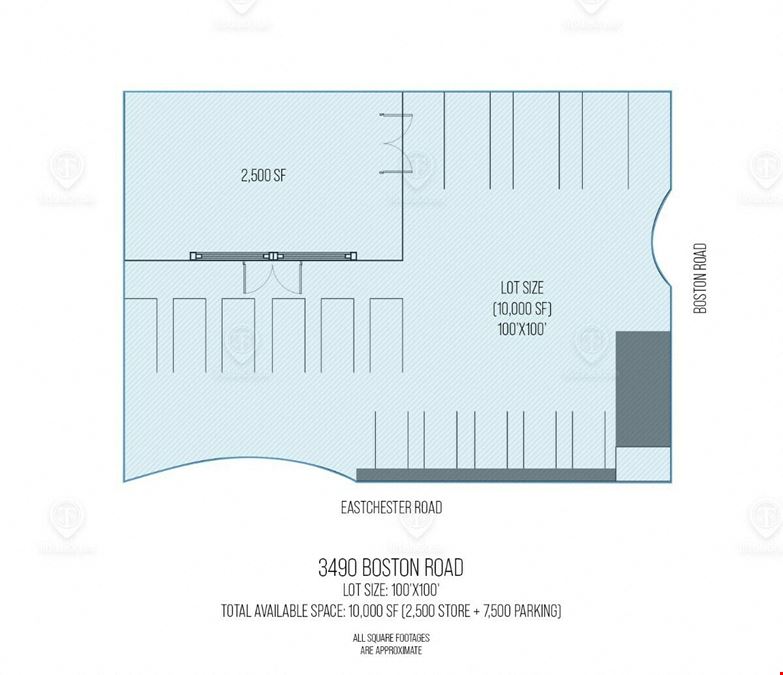 2,500 - 7,500 SF | 3490 Boston Road | Prime Corner Retail Location With Parking & Drive Through Potential for Lease