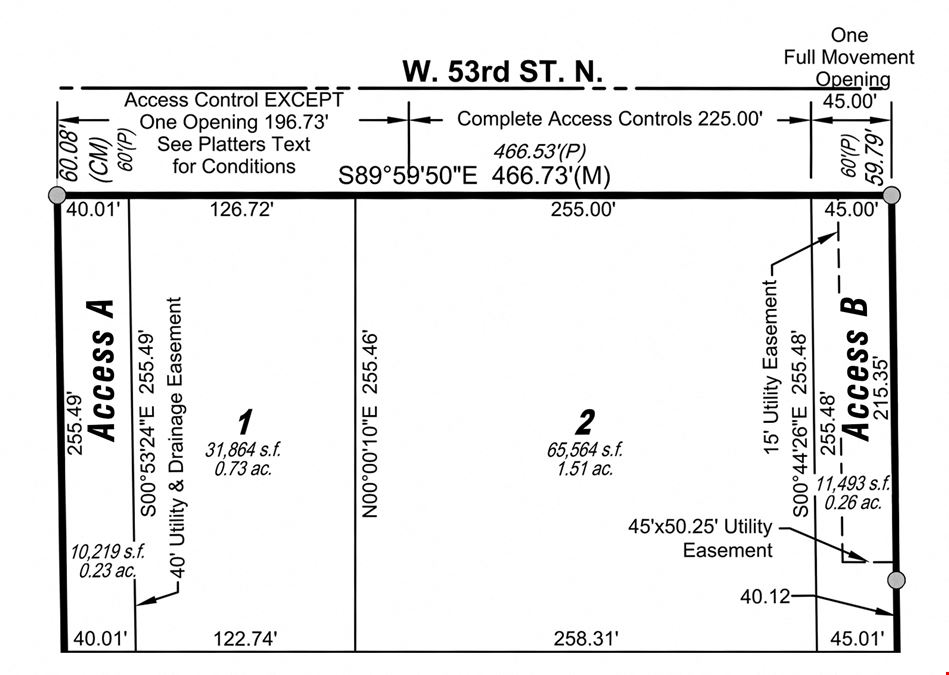 2 COMMERCIAL LOTS FOR SALE AT 53RD & MERIDIAN